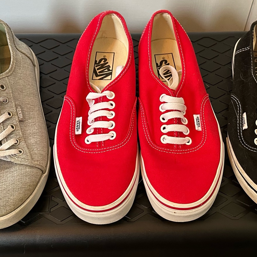 Only worn once! Red Vans